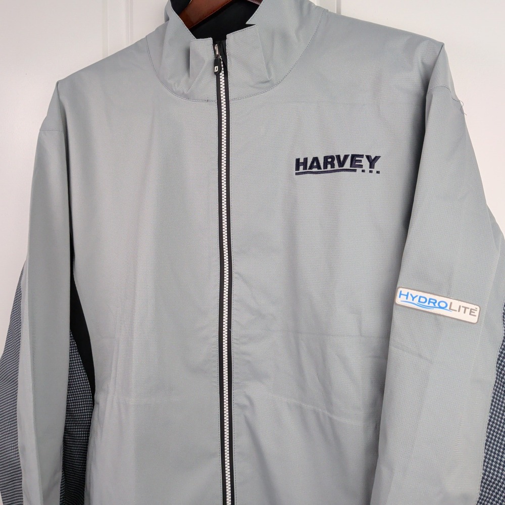 FootJoy DryJoys HydroLite Mens Large Grey Golf Rain Jacket Full Zip 23772